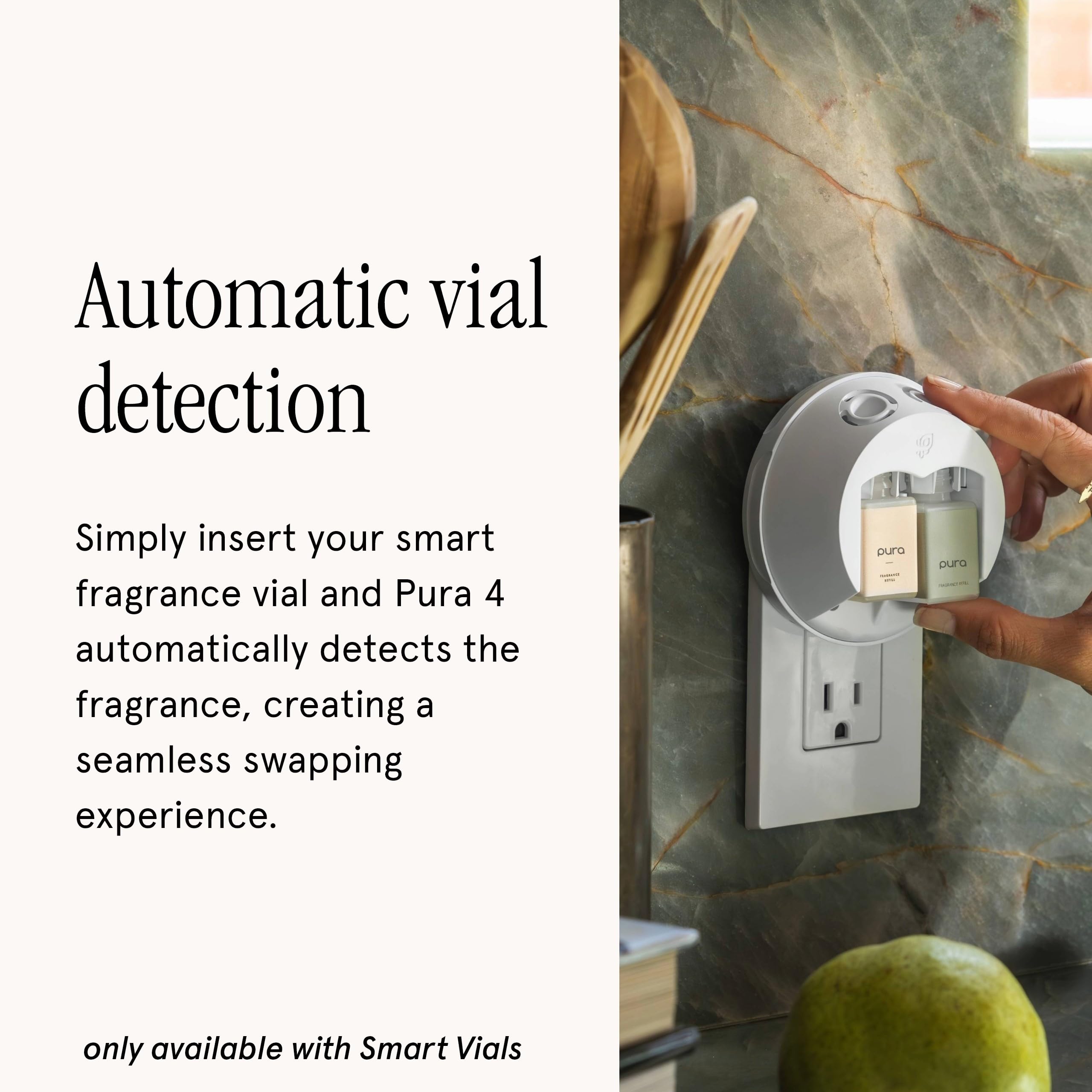 Pura 4 Smart Home Fragrance Device Starter Set - Scent Diffuser for Home- Linens & Surf, Lavender Fields, White Tea No. 1, Yuzu Citron Scent - Image 5