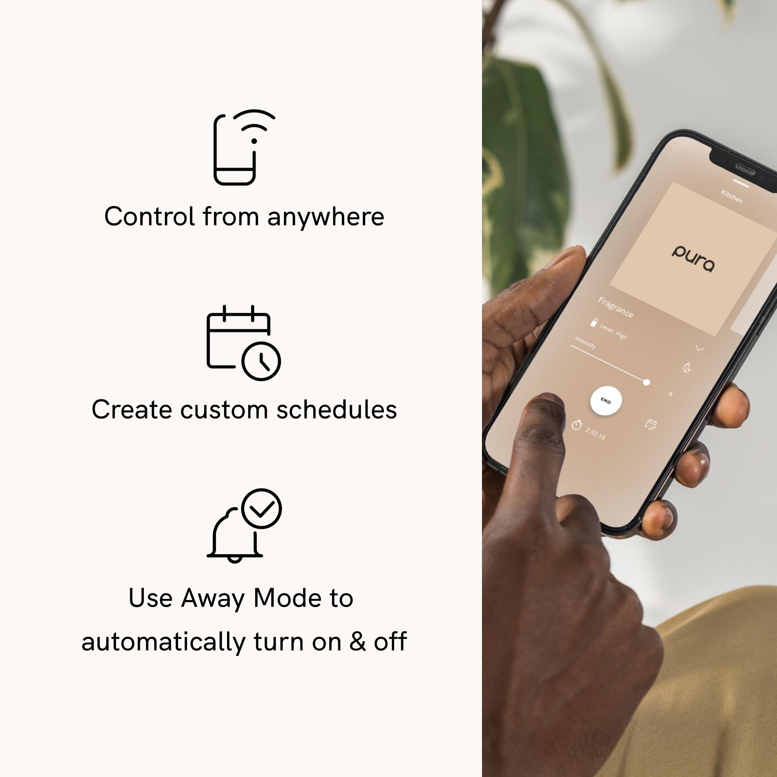 Pura Smart Home Fragrance Device Starter Set - Pura 4 - Scent Diffuser for Home - Includes Fragrance Aroma Diffuser - Square Box, Beach Cottage and Hawaii Scent Refills - Image 4